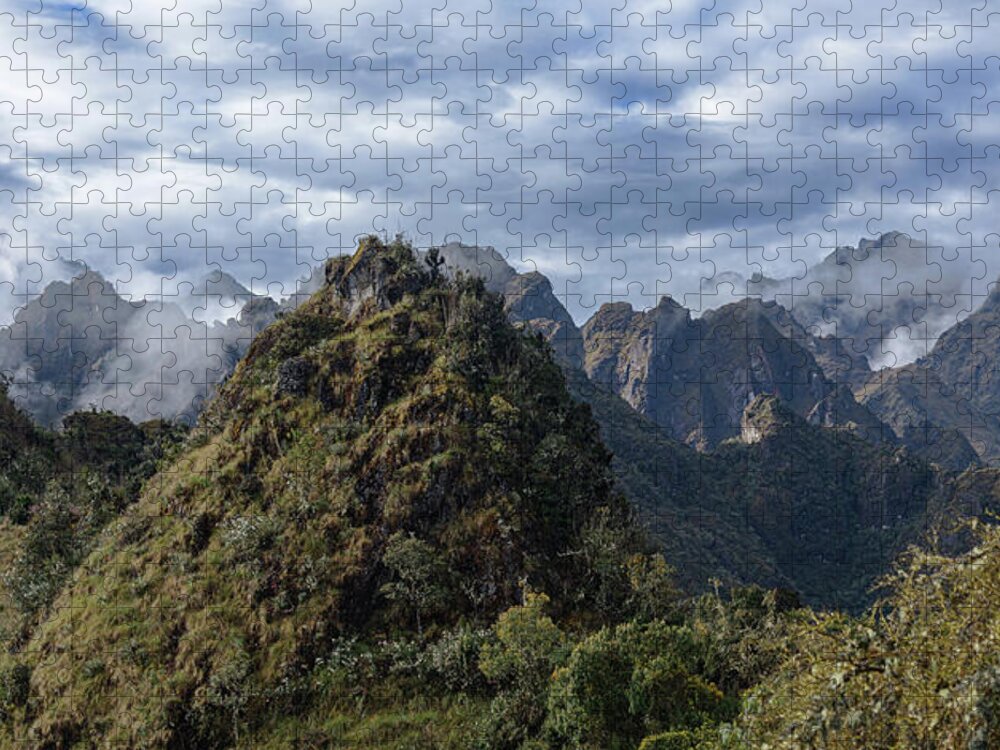 Misty Andes Mountain Range Landscape Jigsaw Puzzle