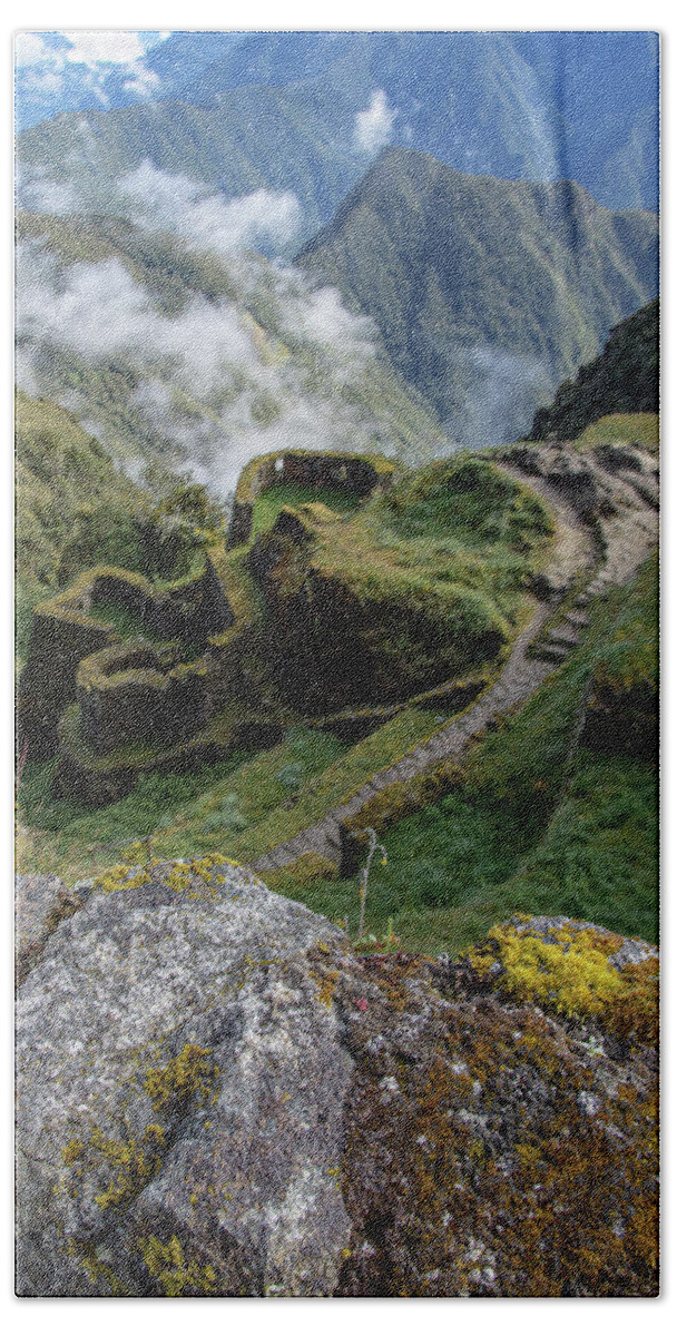 Misty Mountain Pathway Of The Inca Trail Hand Towel