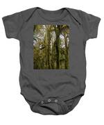Moss-Covered Trees in a Dense Forest Baby One-Piece
