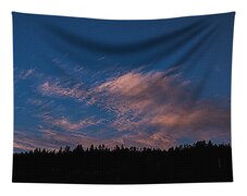 Twilight Over Forested Horizon Tapestry
