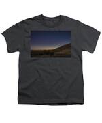 Twilight Comet Over Desert Landscape Youth T-Shirt