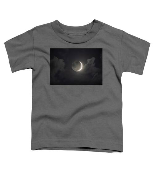 Shimmering Crescent Among Clouds Toddler T-Shirt