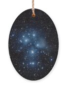 Pleiades Cluster In Cosmic Night Ornament