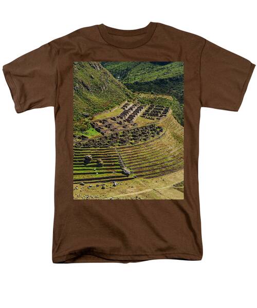 Ancient Terraces And Ruins In Andes Mountains Men's T-Shirt  (Regular Fit)