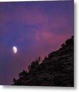 Moonlit Evening Over Silhouetted Hills Metal Print