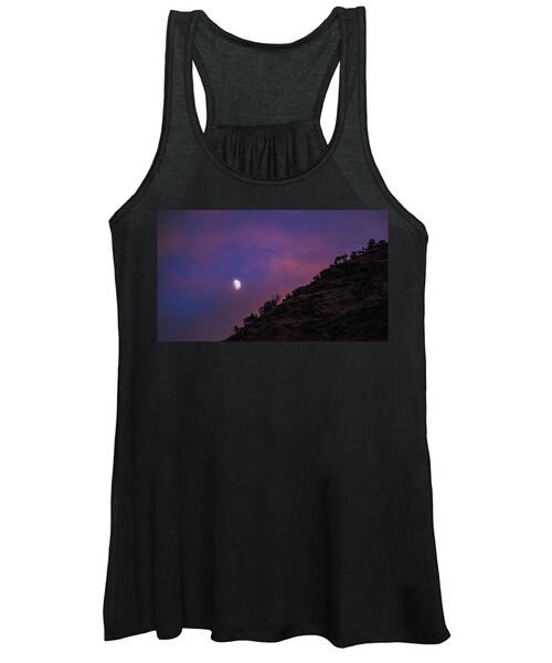 Moonlit Evening Over Silhouetted Hills Women's Tank Top