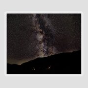 Starry Night Over Mountain Landscape Sticker