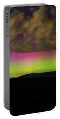 Vibrant Aurora Over Wasatch Mountain Range Portable Battery Charger