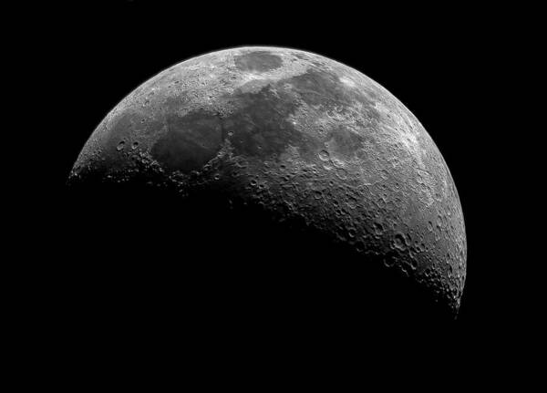 Illuminated Half Of The Moon Art Print