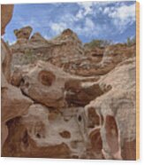 Majestic Rock Formations In Capitol Reef National Park Wood Print