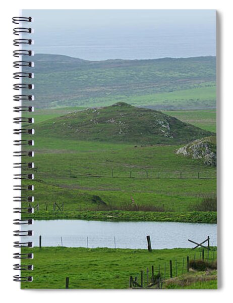 Tranquil Green Hills And Distant Sea Spiral Notebook