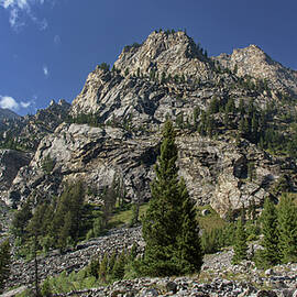 Majestic Mountain Peaks Under Blue Sky in Cascade Canyon
