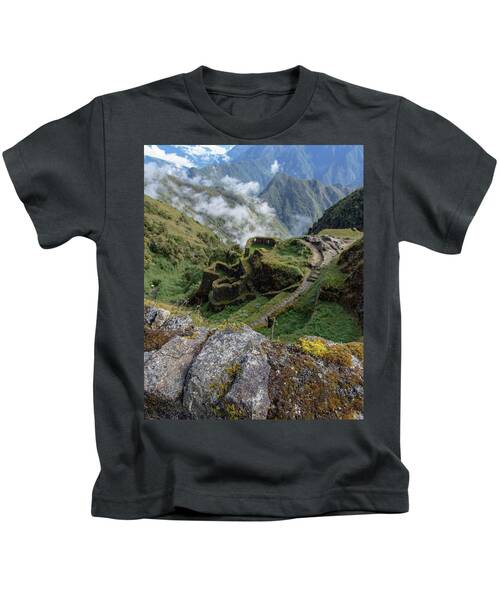 Misty Mountain Pathway Of The Inca Trail Kids T-Shirt