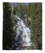Waterfall Amidst Forest Landscape Fleece Blanket