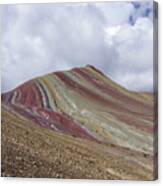 Colorful Mountain Range Under Cloudy Sky Canvas Print
