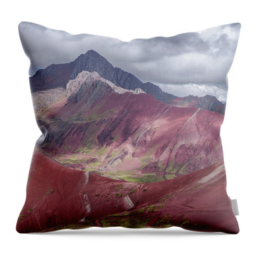 Majestic Colorful Mountain Range Throw Pillow
