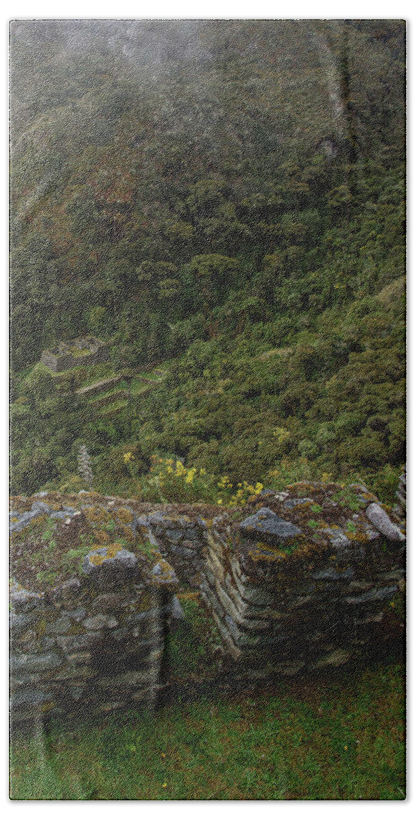 Misty Mountain Ruins Hand Towel