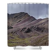 Majestic Andean Mountainscape With Colorful Striations Shower Curtain