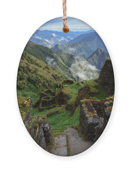 Mysterious Incan Ruins In The Mountains Ornament
