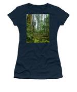 Misty Forest Silhouettes In Olympic National Park Women's T-Shirt