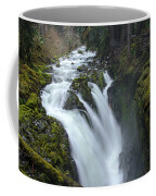 Serene Flow Through Mossy Forest Coffee Mug