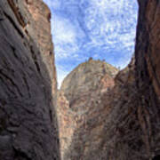 Towering Canyon Cliffs And Blue Sky Art Print
