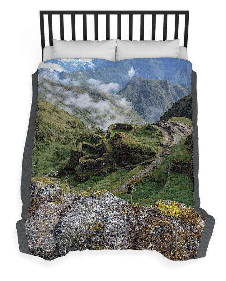 Misty Mountain Pathway Of The Inca Trail Duvet Cover