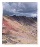 Rainbow Mountain Range Under Cloudy Skies Fleece Blanket