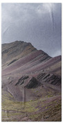 Majestic Andean Mountainscape With Colorful Striations Beach Towel