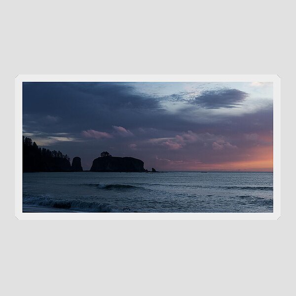 Serene Coastal Sunset with Cliffs Sticker