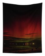 Mesmerizing Northern Lights Display Tapestry by Brandon Wichmann