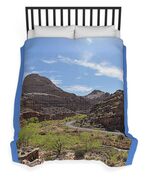 Winding Road Through Desert Canyon Duvet Cover