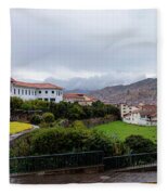 Street Scene with Colorful Mural Fleece Blanket