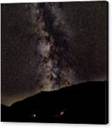 Starry Night Over Mountain Landscape Canvas Print