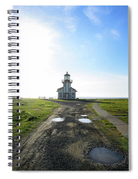 Lighthouse Under A Bright Sky Spiral Notebook
