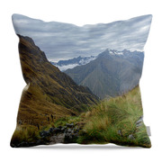 Trail Through Majestic Mountain Landscape To Dead Woman's Pass Throw Pillow