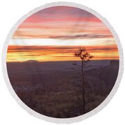 Serene Mountain Sunrise In Bryce Canyon National Park Round Beach Towel