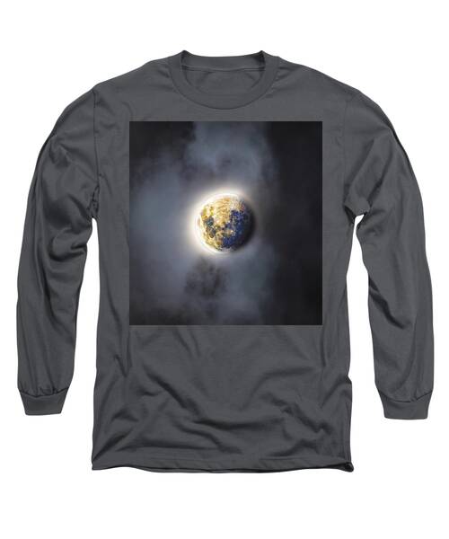 Celestial Moon In Ethereal Glow Long Sleeve T-Shirt