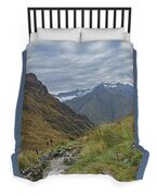 Trail Through Majestic Mountain Landscape To Dead Woman's Pass Duvet Cover