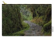 Moss-covered Path Through Lush Forest On The Inca Trail Zip Pouch