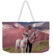 Peruvian Scene With Red Valley And Llama Weekender Tote Bag