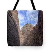 Towering Canyon Cliffs And Blue Sky Tote Bag