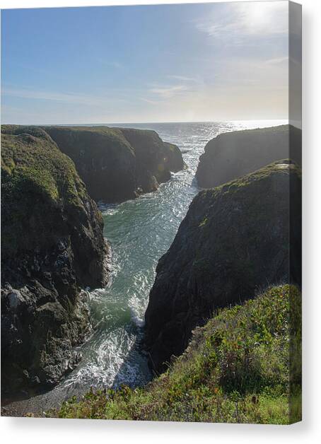 Dramatic Coastal Cliff Scene Canvas Art Print by Brandon Wichmann