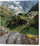 Misty Mountain Pathway Of The Inca Trail Canvas Print
