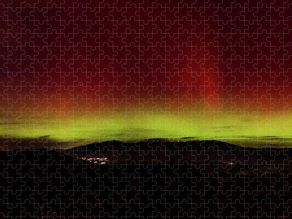 Northern Lights Over Mountain Range Jigsaw Puzzle