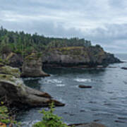 Serene Coastal Cliffs at Dawn Art Print