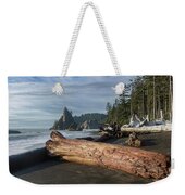 Driftwood on a Pebbled Beach Weekender Tote Bag