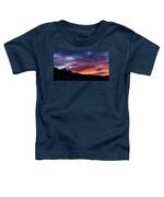 Vivid Twilight over Rocky Silhouette Toddler T-Shirt