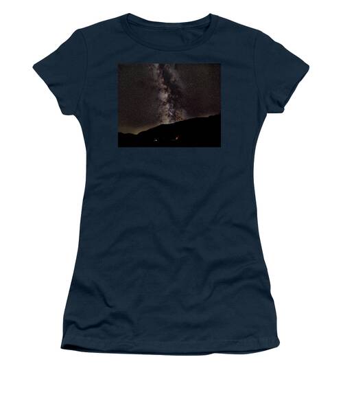 Starry Night Over Mountain Landscape Women's T-Shirt
