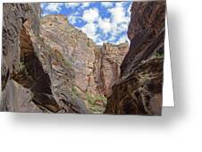 Majestic Canyon Sky View In The Narrows Greeting Card